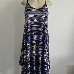 1X Blue Patterned Women's Dress